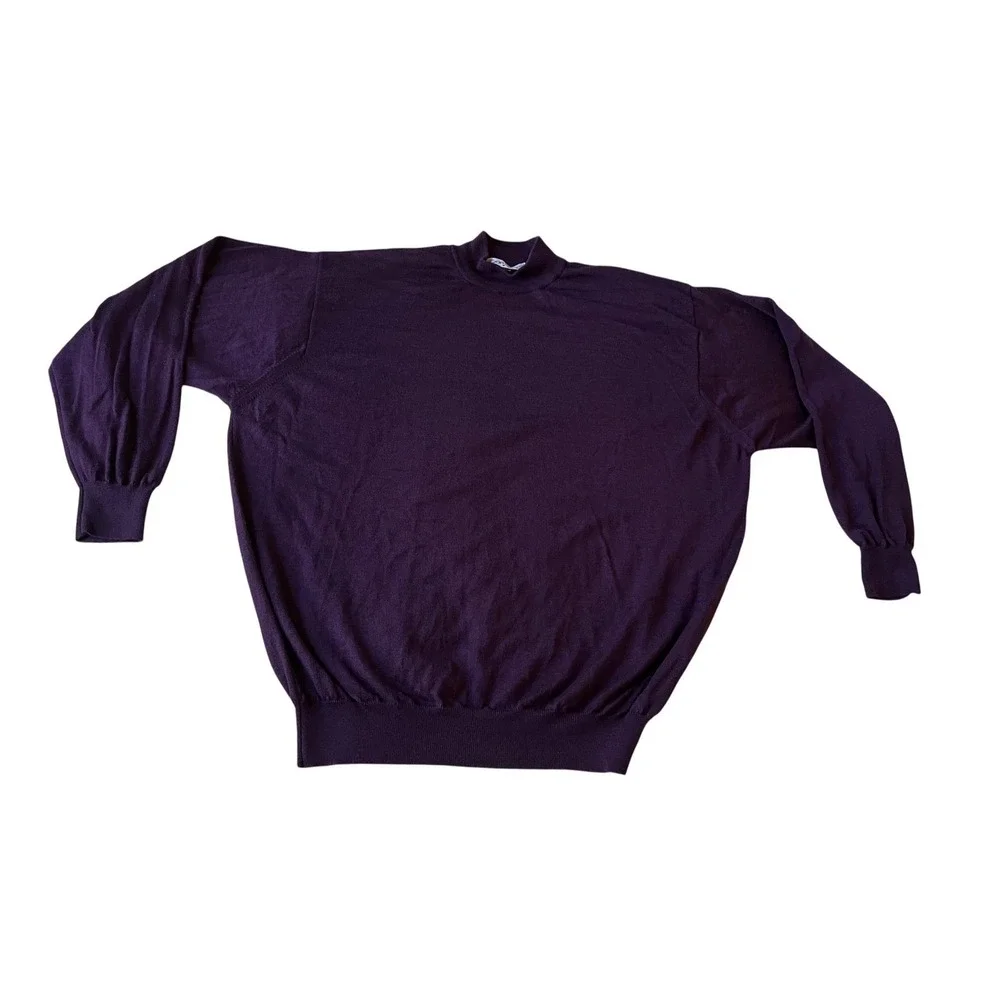 Gran Sasso Mock Neck Sweater Wool Silk Cashmere Blend - Picture 10 of 11